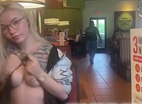 brainy tits in the coffee-shop