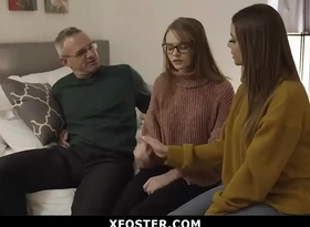 Foster sprog has threesome alongside daddy thither an increment of mom