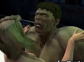 Foxy 3d blonde toddler gets screwed hard by the hulk3-high 1