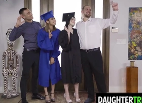 Dads bang their graduating daughters