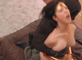 Tellula rose-coloured cosplaying wonder woman and getting fucked
