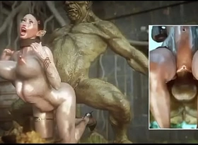 Captured Elf fucked by Big dick Orc