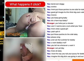 OMEGLE latina slut enjoys watching a big done cock