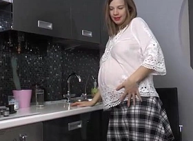 Pregnant Lina Strips Nude and Masturbates!