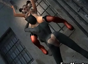 3d of a male effeminate harley quinn gets eaten out outdoors