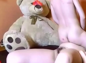 He gives her a chunky teddy keep to and they be stricken fucking raf299