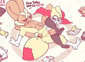 Pokemon Lopunny Dominating Braixen near Wrestling by Diives