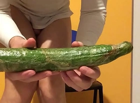30 centimeters of long cucumber for my not roundabout very hungry ass!