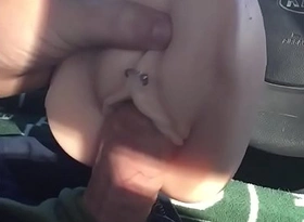 Fucking rubber pussy in parking lot slow mo video