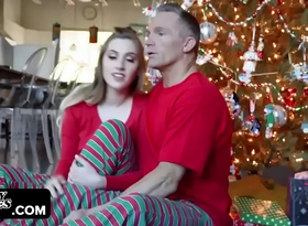 Teen stepdaughter fucked on christmas morning at the end of one's tether dad