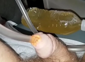 Orange Foam Sealed Hose Less Pisshole Inject Bottled Piss Squeeze Foot Bubbles
