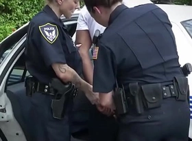 Libellous brashness plump blonde police cops maltreated big black cock calling violator
