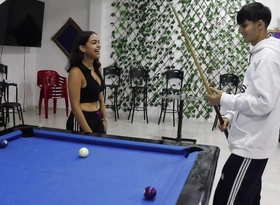 My stepSister Wants to Learn to Play Billiard coupled with I Will Teach Will not hear of upon Exchange for Sex.
