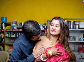 Desi Mallu Bhabhi Hardcore Fuck involving The brush Debar at Kitchenette Full Pic