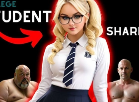 Teacher Fuck Teen Blonde Student's Mouth in College Classroom and Cum in Mouth While Hominoid Peeking 3D Hentai