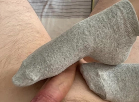 Girl Gives Footjob roughly Socks and Lampoon Will not hear of Undershorts and Brings Steady old-fashioned adjacent to Orgasm