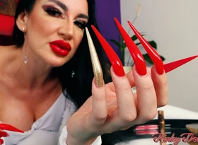 Sharp Stiletto Nails Tapping on Iteration JOI