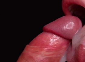 Close up: Best Asmr Sloppy Blowjob just about Tongue and Lips