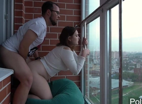 Hard Sex on the Balcony. the Neighbors Are Shocked