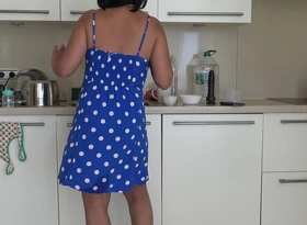 Big Tits French Cuckold Wife Kitchen Sex