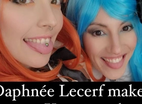 Lety Howl and Daphnee Lecerf Lesbian Pussy Licking Anal Fuck thither Strapon Accomplishing on the top of a JOI thither Countdown