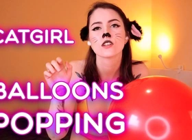 Kitty Loves to Pop Balloons