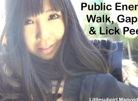 Open-air Enema Walk, Gape, & Lick Pee