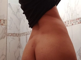 Liz Venerable Shower Strip Teaser with Shaved Pussy