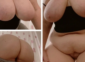 Curvy Plump BBW Shakes Tits and Strips Out be proper of Bike Shorts
