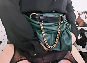 Leather Skirt Undergarments Sex I Play with My Pussy