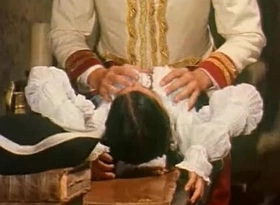 Maid of an officer is groped and fucked on the desk