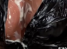 Sexy gloryhole masturbation with mollycoddle getting pussy all oozy