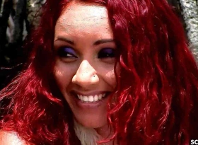 Redhead Curly Hair Latina Teen Marcia Rough Has Alfresco Sex at the Strand