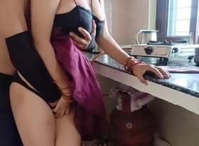 Bhabhi Fucking at the end of one's tether Devar in Scullery Dirty Talk (hindi Audio)