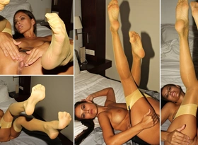 Wiggling Her Wings and Wrinkling Her Soles in Yellow Nylon Stockings