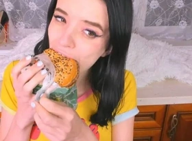 Alice Eat Burger and French Fries