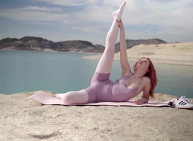 Yoga Stretching on a Lake