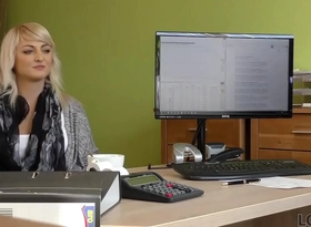 Loan4k nice young lady gives a head and spreads legs in loan office