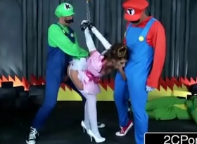 Jerk that joy stick super mario bros get busy with princess brooklyn chase