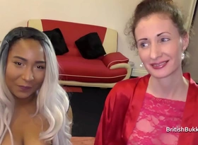 Nervous mid 40's first bukkake with younger black lady