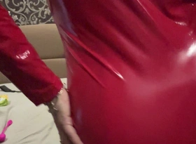 Red Latex Suit! Xxxx