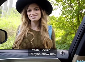 Public Cause Big tits hitchhiker Nicole Rae big dick public pov blowjob