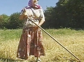 Two Farmers and Two Horny Babe Burgeon Their Fuck Holes on a catch Section