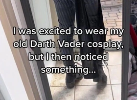 NSFW Tiktok Cosplay Star Wars Foetus Vader Sexy Tease Frayed Pants Big Pain in the neck Petite PAWG Out-and-out Natural Convocation