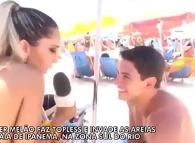 Melon woman goes topless - ipanema beach