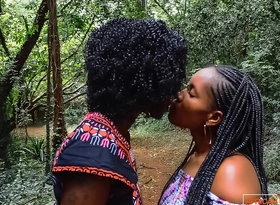 Public walk in park private african lesbian toy play