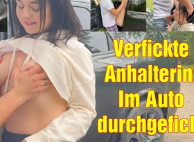 Making out Hitchhiker! Fucked in the Car!