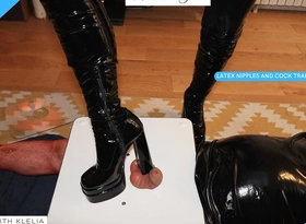 Cock Trampling and Nipples Training surrounding Latex - Maitresse Julia