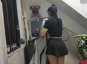 My Stepcousin Arrives While I\'m Doing the Laundry, He Records Me and Fucks Me Changeless Like a Whore