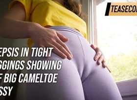 Stepsis in the matter of Tight Leggings In like manner off Big Cameltoe Pussy
